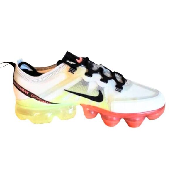 NIKE Air VaporMax 2019 'Pure Platinum Volt Crimson ' Running Shoes Size 7 - Picture 7 of 9